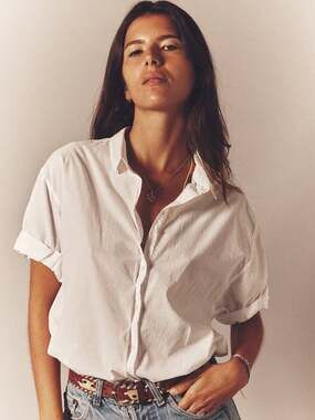 Xirena White Channing Button Up Short Sleeve Shirt Size XS